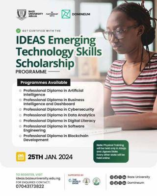 IDEAS Emerging Technology Skills Scholarship Program at Baze University