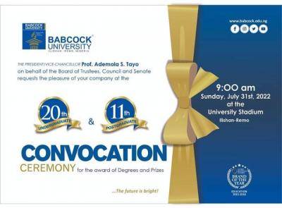 Babcock University 20th Undergraduate & 11th Postgraduate Convocation Ceremony