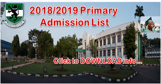 UNN Primary Admission List, 2018/2019 Out
