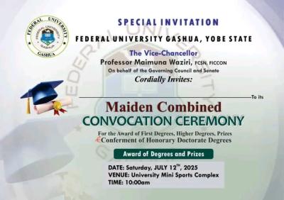 FUGASHUA announces date for Maiden Combined Convocation Ceremony