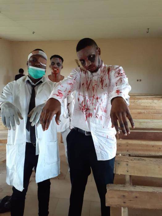 UNIBEN Computuer Science Final Year Students, Dressed up as Zoombies. Photos;