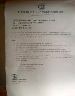 PLASU issues important notice to prospective corp members