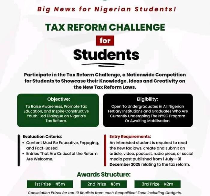 Tax Reform Essay Challenge for Undergraduate Students