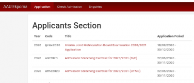AAU extends Post-UTME registration deadline for 2020/2021 session