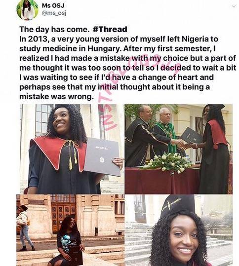 Lady Graduates With First Class in Chemical Eng. After Dumping Her Scholarship in Medicine