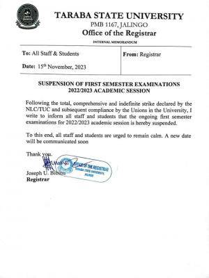 TASU suspends 1st semester examinations, 2022/2023