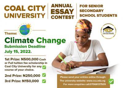 Coal City University Essay contest for Secondary School Students - 2022