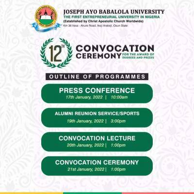 JABU announces 12th Convocation Ceremony