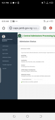 Fed Poly Oko admission list, 2020/2021 out on JAMB CAPS