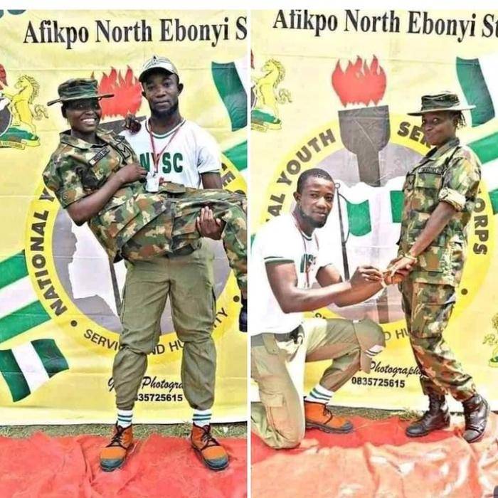Wawu! Corps Member Proposes to Soldier at Ebonyi NYSC Camp