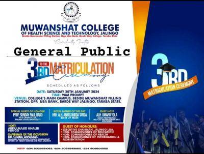 Muwanshat College of Health Science and Technology 3rd matriculation ceremony, 2023/2024