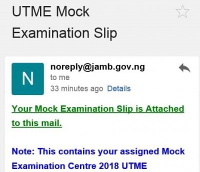 Have You Received Your JAMB 2018 Mock Exam Slip?
