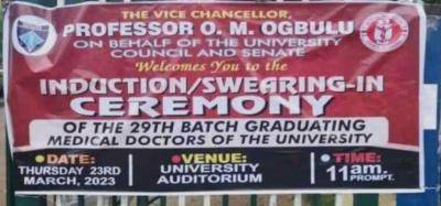 ABSU induction ceremony of Medical Doctors graduands to hold March 23rd