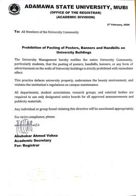 ADSU bans pasting of posters, banners on University Buildings