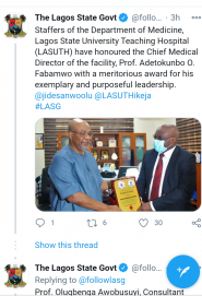 LASUTH chief medical director honored with meritorious award