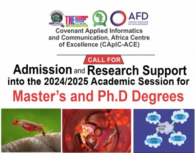 Covenant University Call for Admission and Research Support (Master’s and Ph.D), 2024/2025