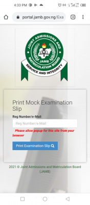 JAMB 2021 mock exam slip printing has begun - see guidelines