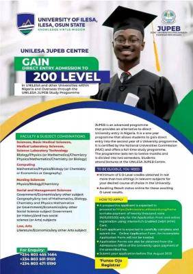 UNILESA releases 2025 JUPEB Admission form