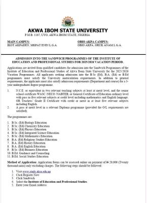 AKSU Sandwich Programme Admission form, 2025/2026