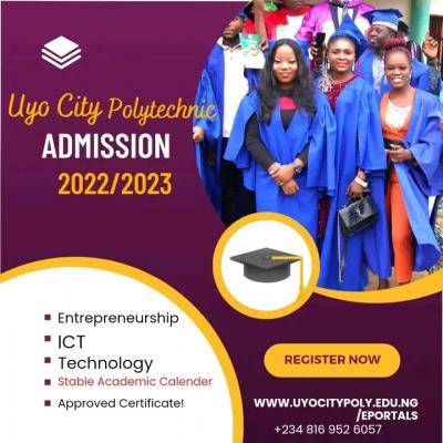 Uyo City Polytechnic National Diploma admission, 2022/2023