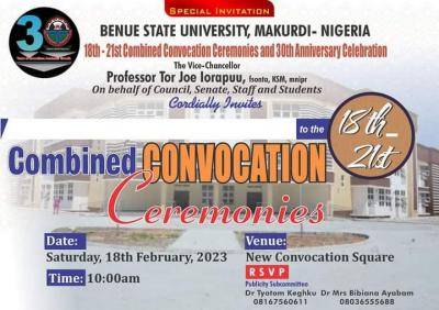 BSU Announces 18th - 21st Combined Convocation Ceremony & 30th ...