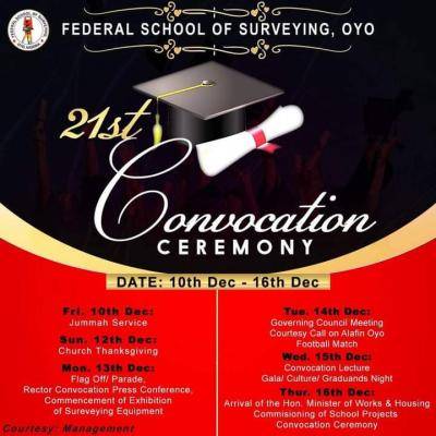 Federal School of Surveying, Oyo 21st Convocation Ceremony