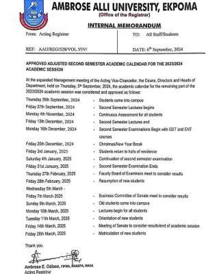 AAU adjusts second semester academic calendar, 2023/2024