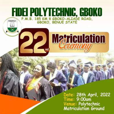 Fidei Polytechnic 22nd matriculation ceremony
