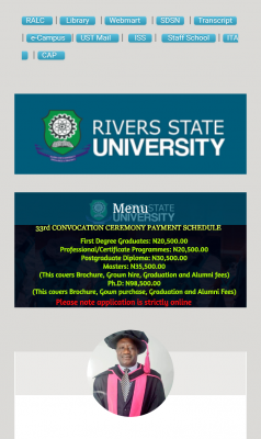 RSUST payment schedule for the 33rd convocation ceremony