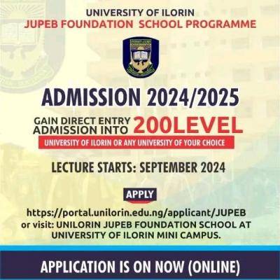 UNILORIN JUPEB Admission form, 2024/2025