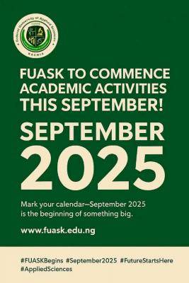 Federal University of Applied Sciences, Kachia to commence academic activities by September
