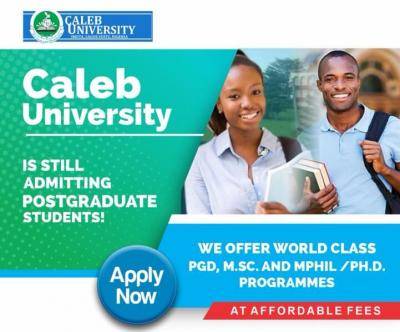 Caleb University Postgraduate Admission for 2021/2022 session