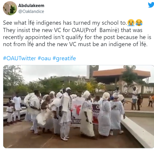 Traditionalists protest against the appointment of OAU Vice-Chancellor (video)