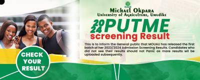 MOUAU Post-UTME screening result for 2023/2024 session