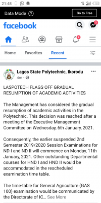 LASPOTECH notice on commencement of 2nd semester exam for 2019/2020 session