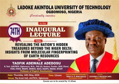 LAUTECH announces 74th Inaugural Lecture