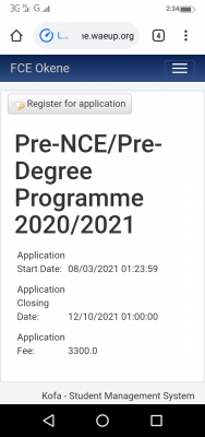 FCE Okene Pre-NCE & Pre-Degree (Remedial) admission for 2020/2021 session