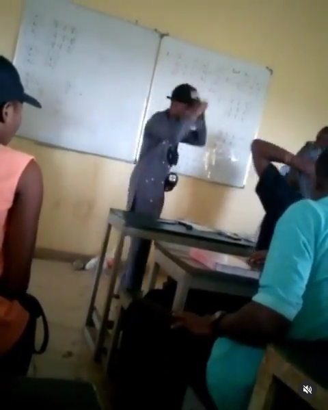 UNIUYO Engineering student caught on camera assaulting a lecturer (video)