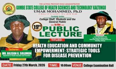 Gombe State College of Health Sciences and Technology announces 19th Public Lecture