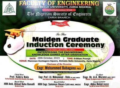 ABU Faculty of Engineering Maiden Graduates Induction Ceremony