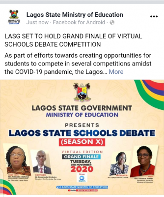 LASG set to hold grand finale of virtual schools debate competition
