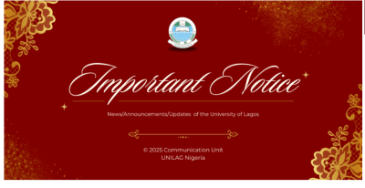 UNILAG notice to all new students on payment of Student Association Dues