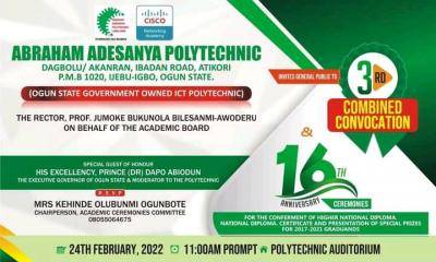 Abraham Adesanya Polytechnic 3rd combined convocation ceremony