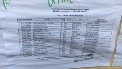 Alvan Ikoku COE NCE Regular 3rd Batch Admission List, 2020/2021