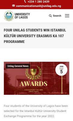 Four UNILAG students win Istanbul Kultur University Erasmus KA 107 Programme