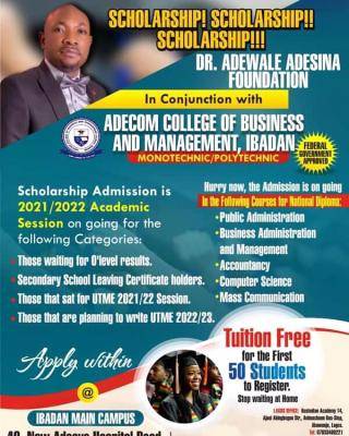 ADECOM College of Business and Management scholarship offer to prospective students