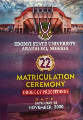 EBSU announces date for 22nd matriculation ceremony