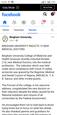 Bingham University inducts 13 new medical doctors