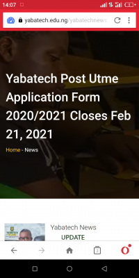 YABATECH Post-UTME application for 2020/2021 closes Feb .21st