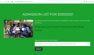 Southern-Nigeria Institute Of Innovative Technology 2020/2021 Admission List